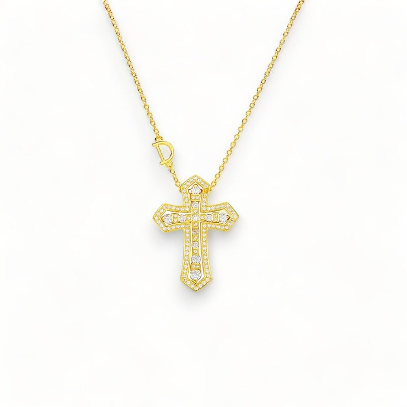 Enlacement - collier croix chrétienne femme