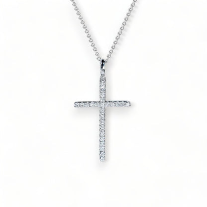 Éclatant - collier croix diamant