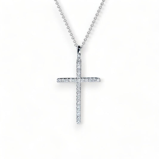 Éclatant - collier croix diamant