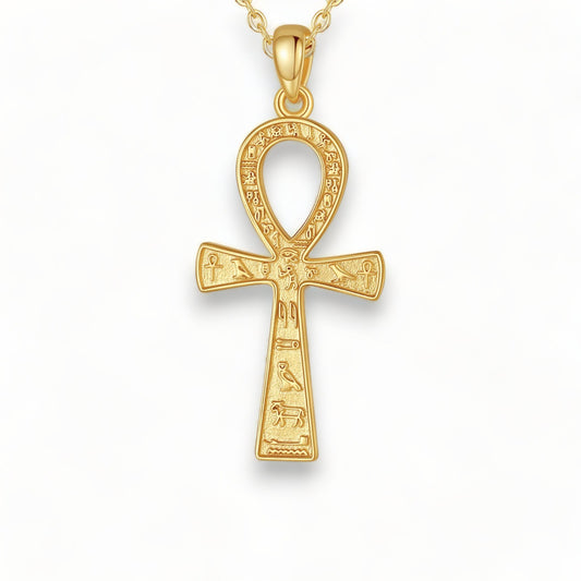 Néphéritique - collier croix égyptienne