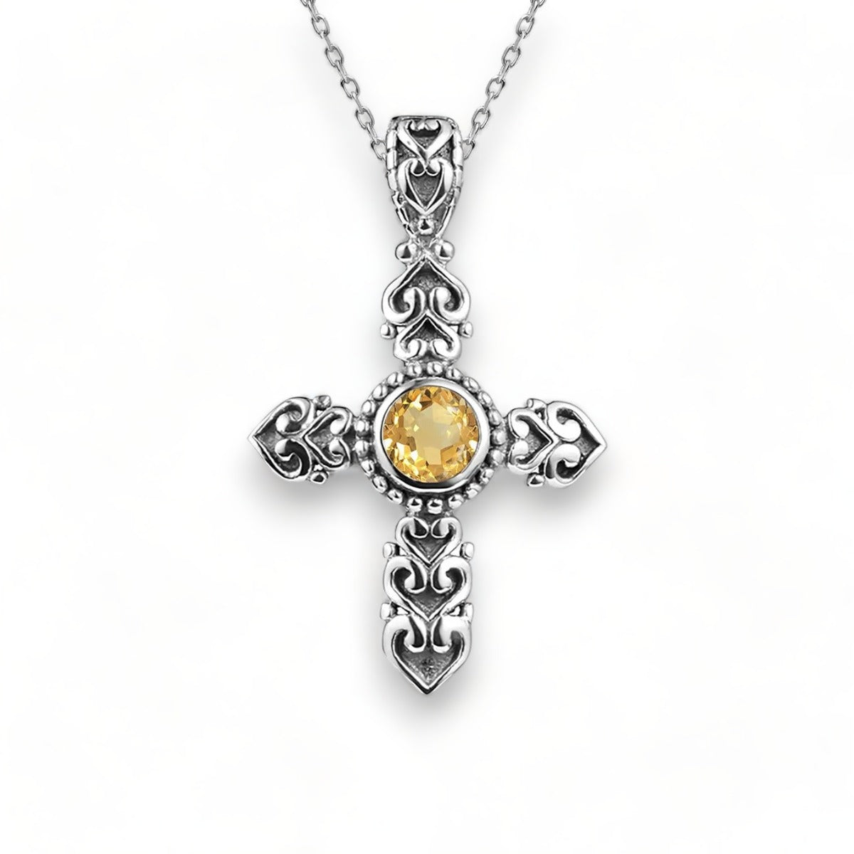 Soléa - collier croix en argent massif