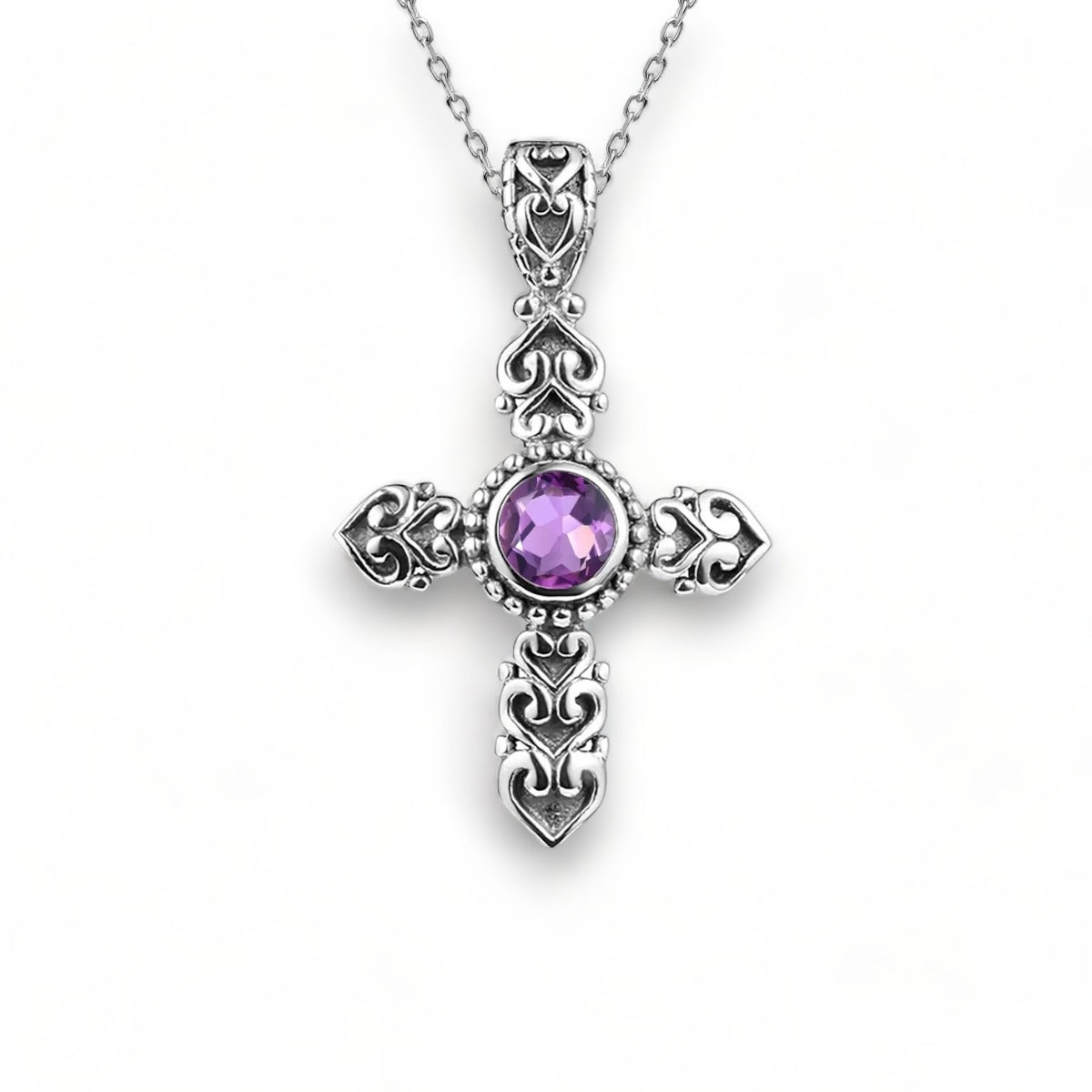 Violéa - collier croix femme argent