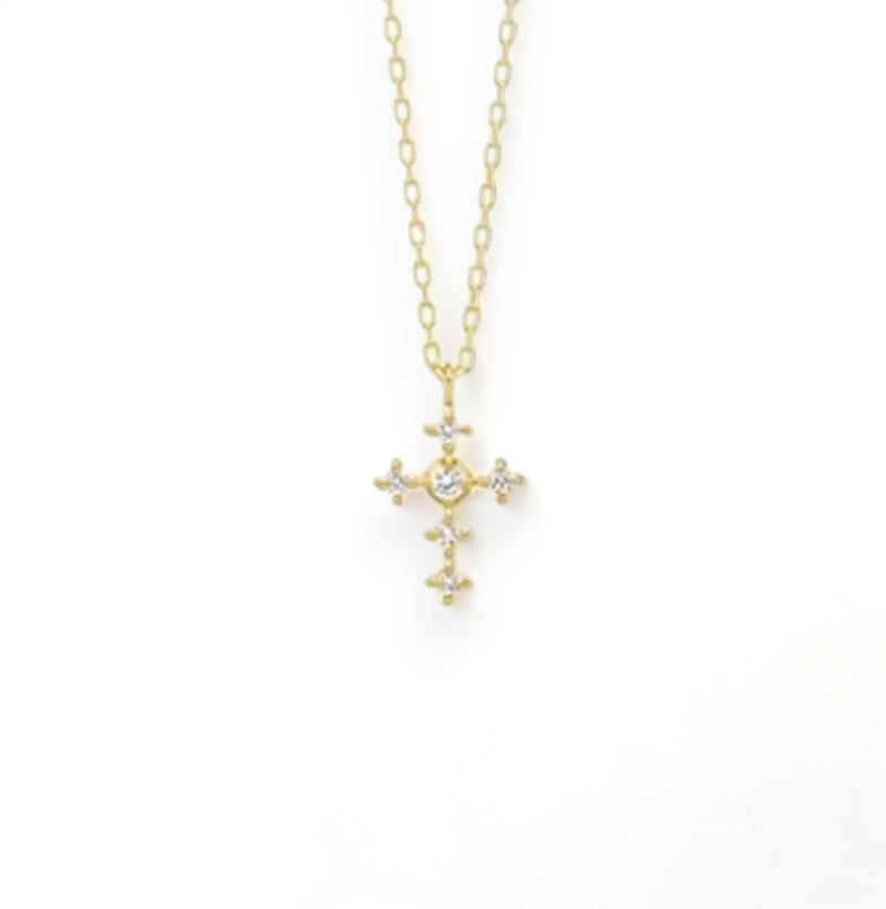 Déesse - collier croix femme or