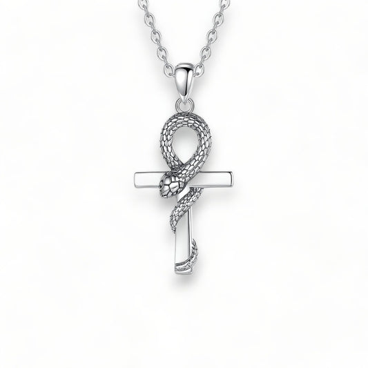 Serpentaire - collier croix serpent