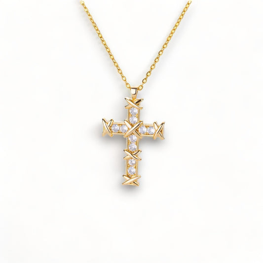 Gemmée - collier petite croix diamant