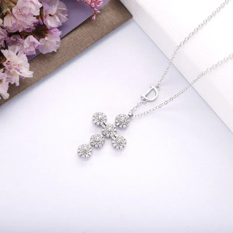 Flora - collier croix diamant femme